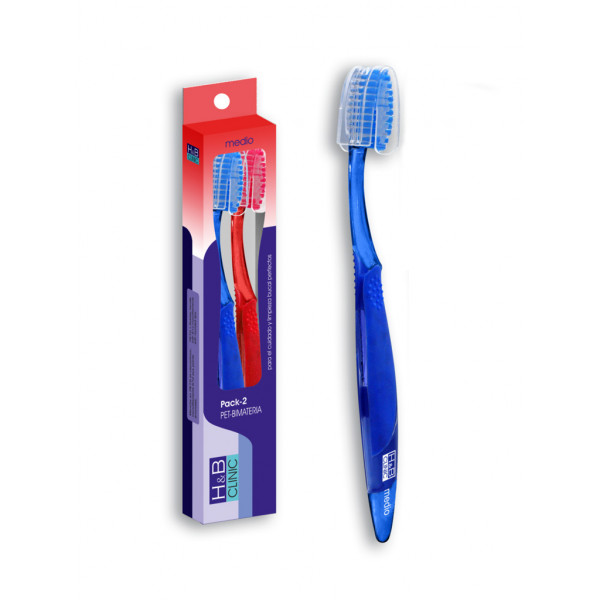 H&B Clinic Cepillo Dental Bimateria Medio Pack (2x)