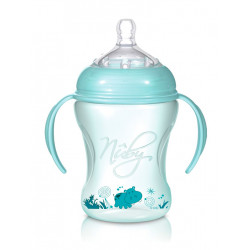 Nûby Biberón con asas 240ml Natural Nurser STEP 2 Verde